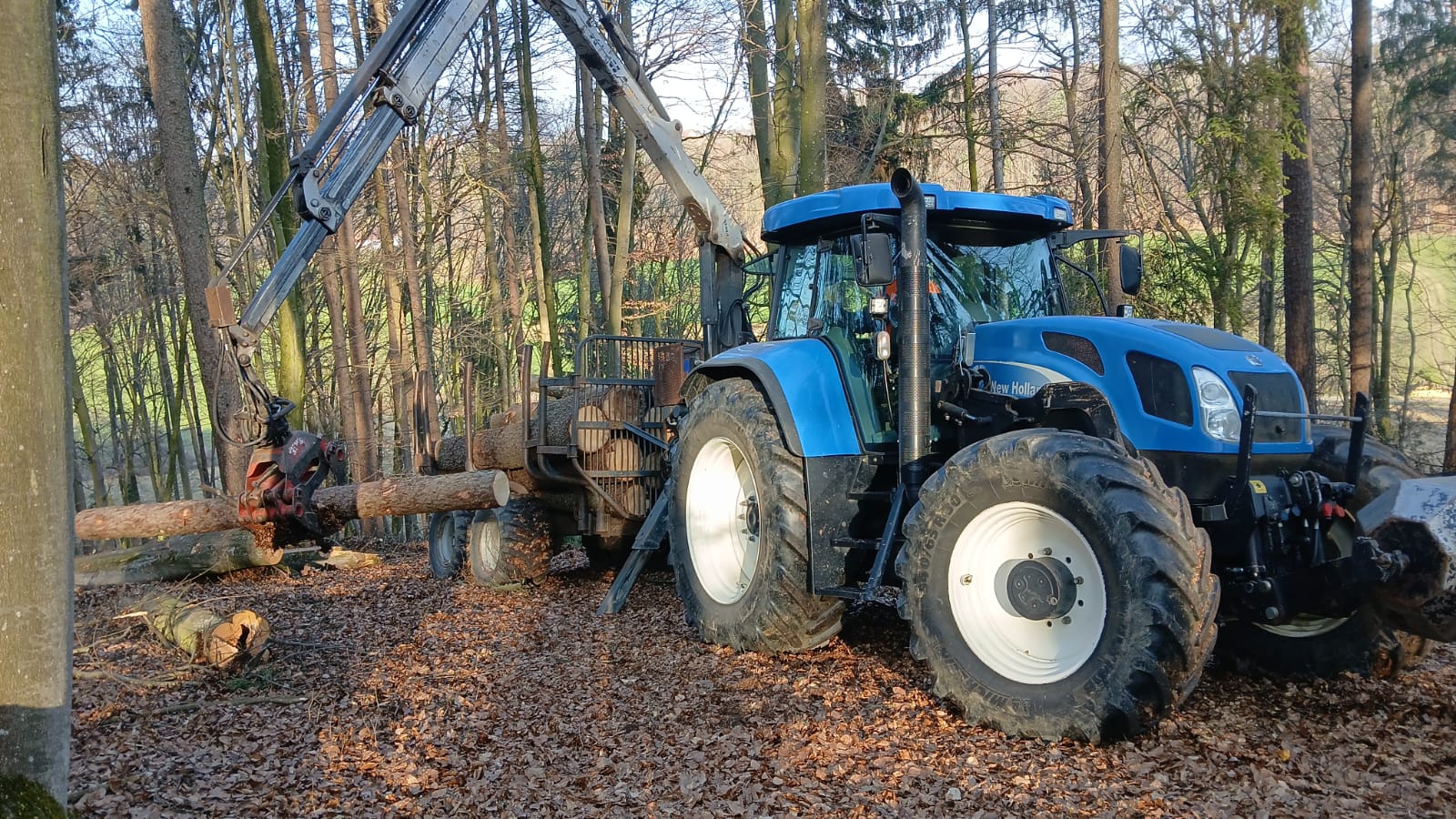 Kesla 12ND Rückewagen mit Kran 305T – 8,5 m Profi Forstanhänger